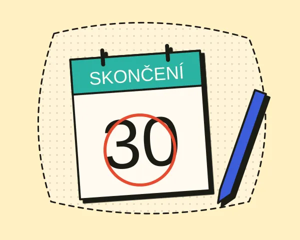 Kalendář s jedním zakroužkovaným dnem a pero