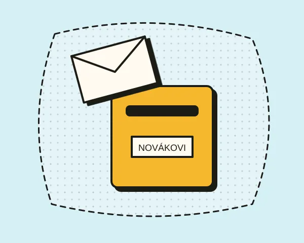 Ruka vhazuje obálku do schránky se jménem nového nájemníka
