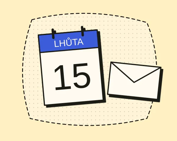 Kalendář s lhůtou 15 dnů a obálka