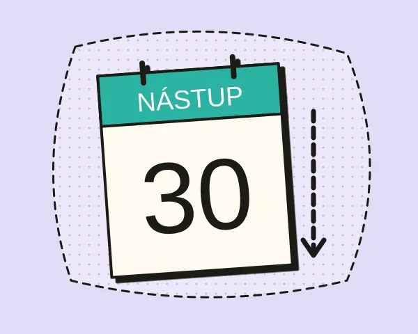 Kalendář s 30 dny před nástupem